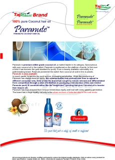 Paranute Coconut hair oil is Shipped Worldwide Taj Agro. 